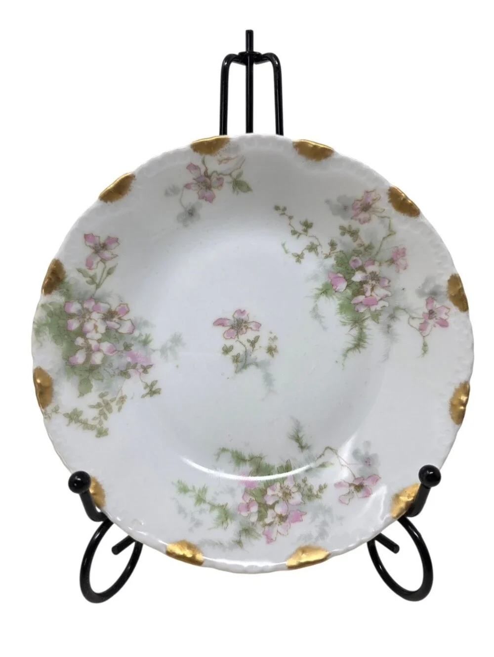 Antique Haviland Limoges Schleiger 146 Apple Blossom Gold Daub Bowls set of 4